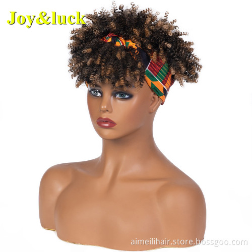 Wholesale Ladies Hair African Wave Hairband Ombre Black Hairband Natural Wavy Headband Wigs for Black Women Synthetic Hair Wigs
